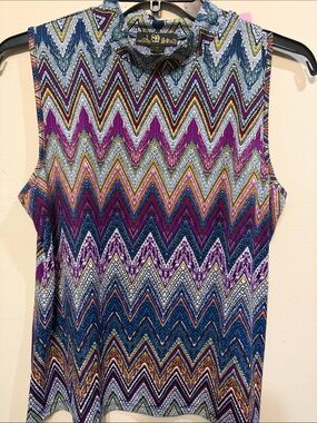 80 park Chevron Tank Top in Purple, Blue, Gold & White 2684